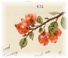 Watercolor red Mediterranean flowers
