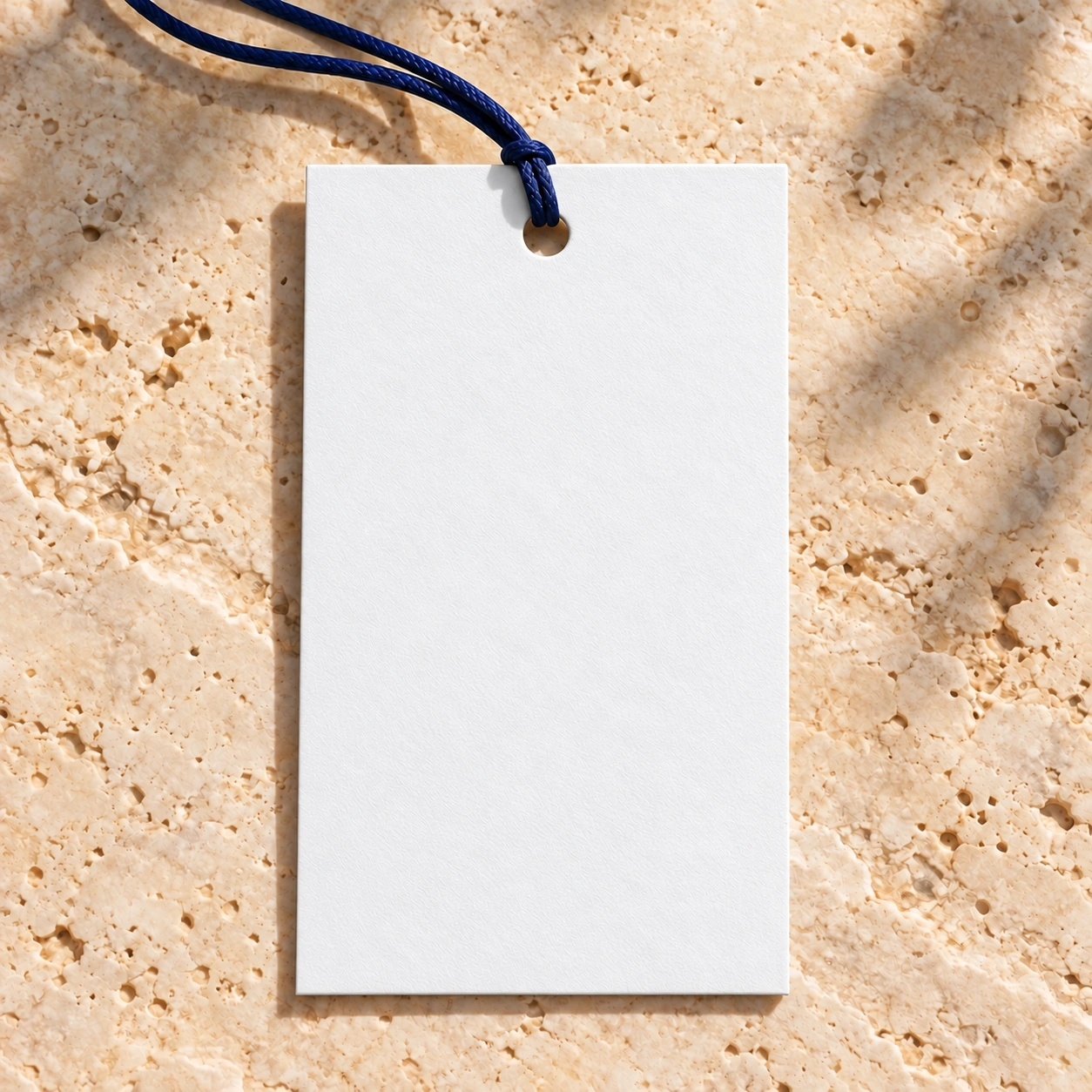 White PHOS hang tag with the original dark blue logo