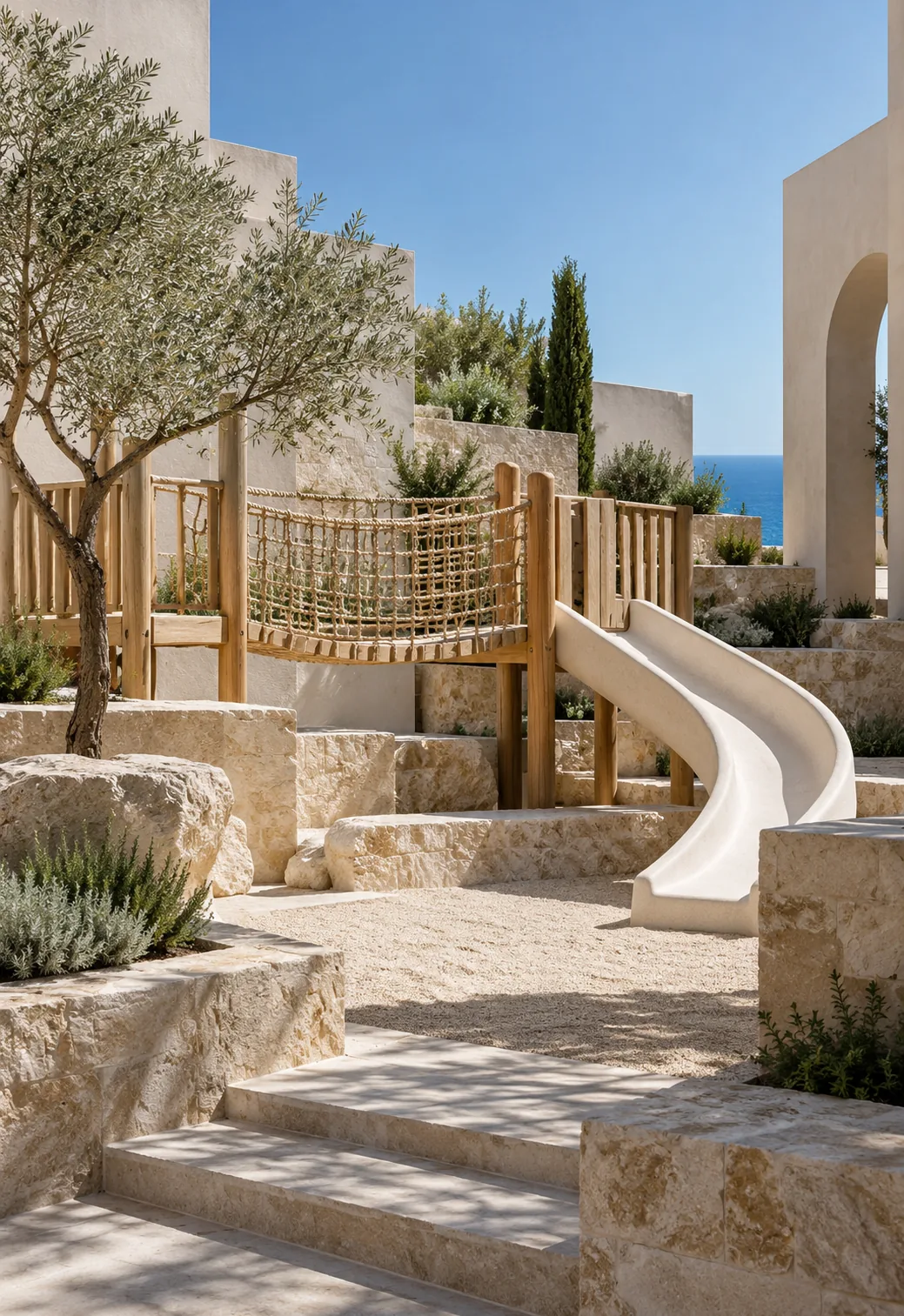 Playground in landscaped gardens